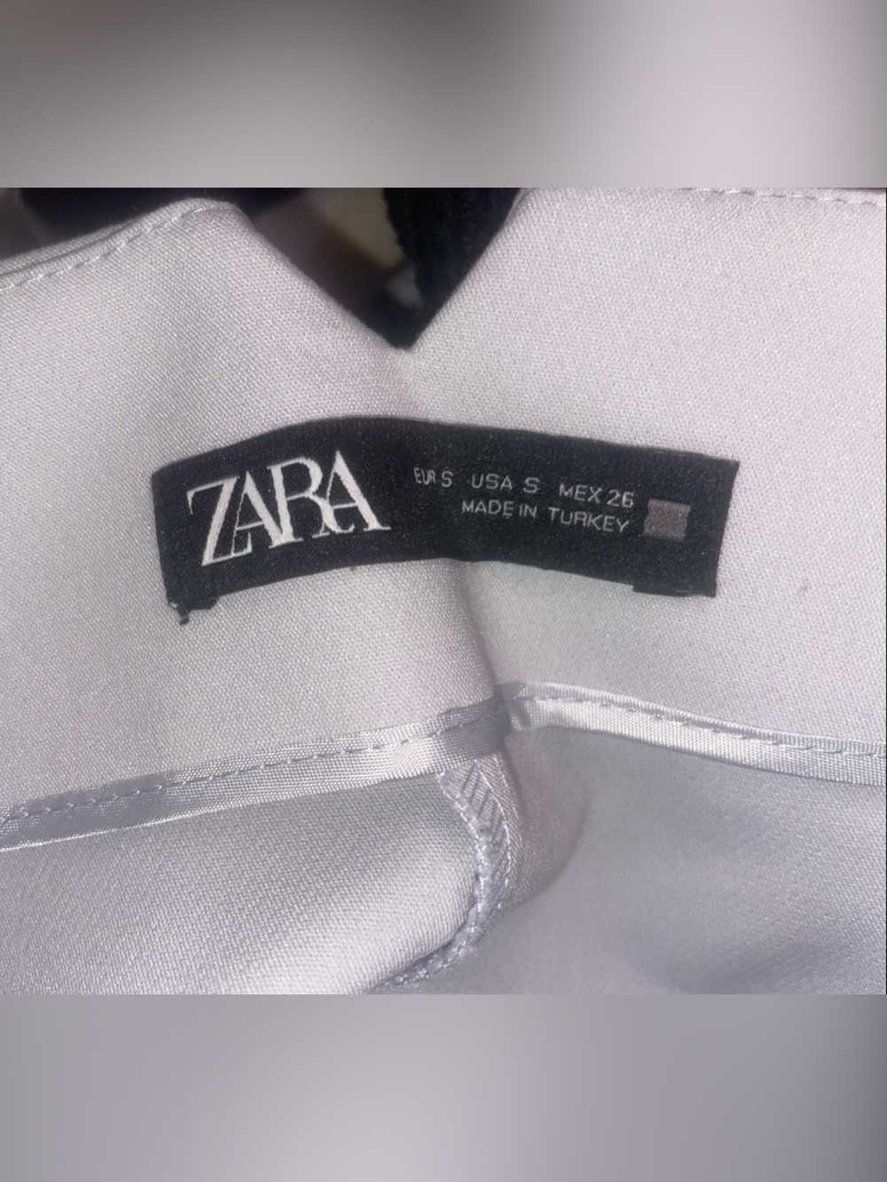 ZARA Pants Light Gray Blue Tailored Women's Trousers - Picture 4 of 9